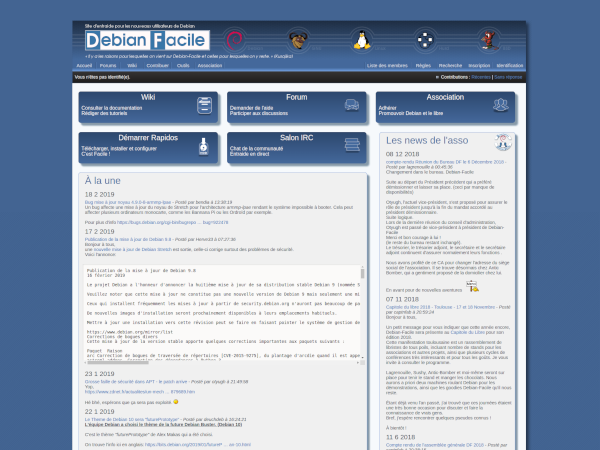capture d’écran du site Debian-Facile