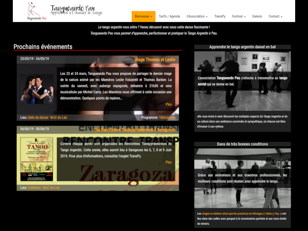 capture d’écran du site Tangueando-Pau.com